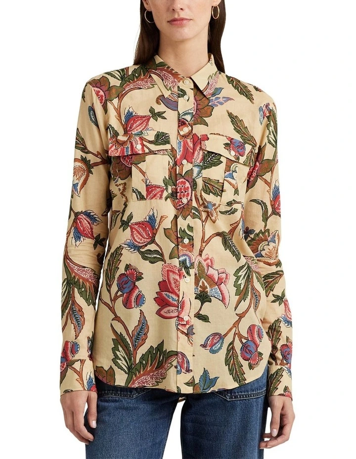 Floral Cotton Voile Shirt in Assorted image 1