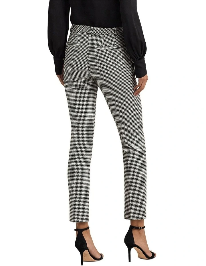 Houndstooth Twill Cropped Pant in Black image 2