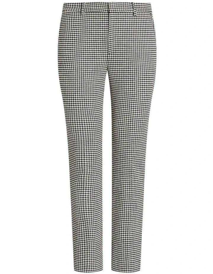 Houndstooth Twill Cropped Pant in Black image 4