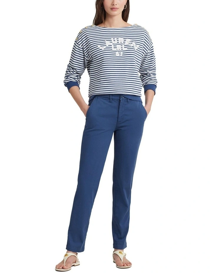 Slim Fit Stretch Chino Pant in Blue image 3