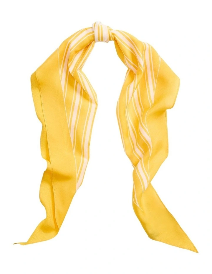 Logo Striped Diamond Scarf in Yellow image 1