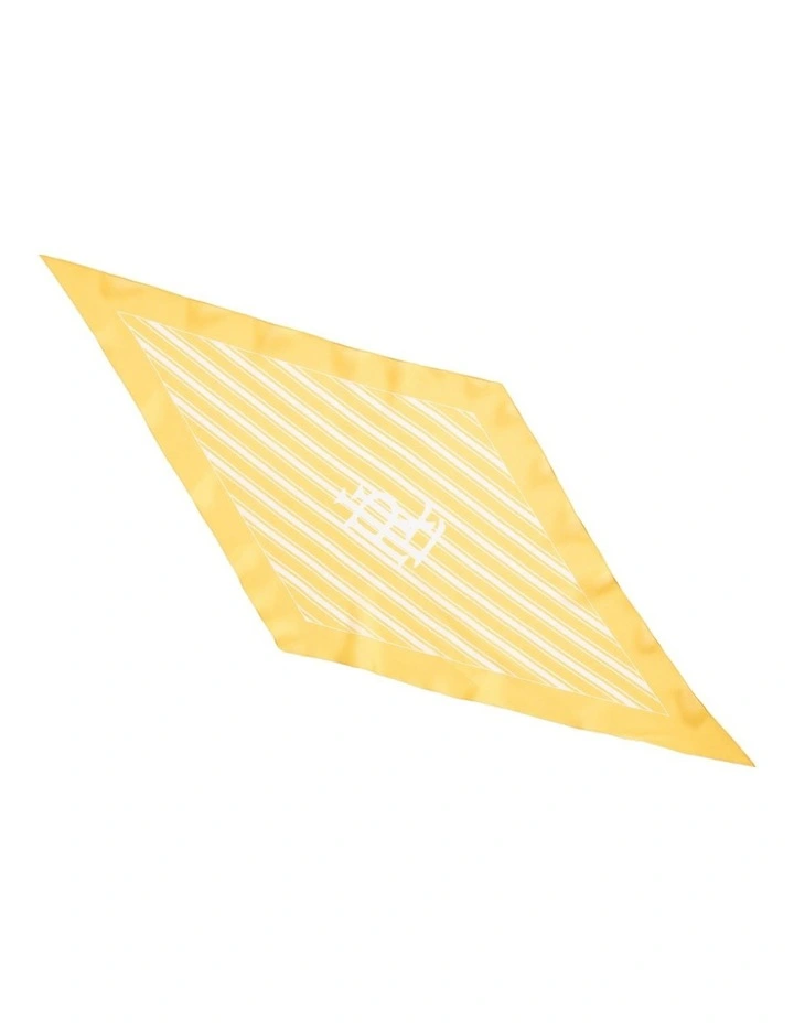 Logo Striped Diamond Scarf in Yellow image 2