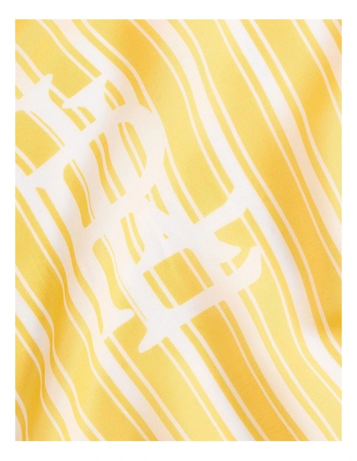 Logo Striped Diamond Scarf in Yellow image 3
