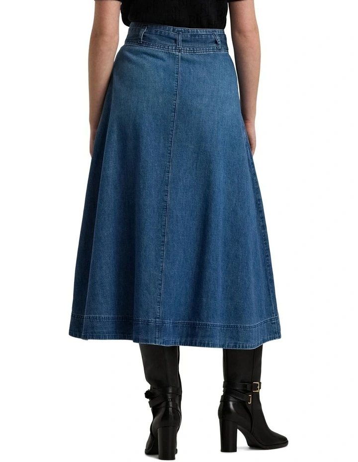Ralph Lauren Women's Denim Full Length A Line Skirt Blue Size 8 main image 1