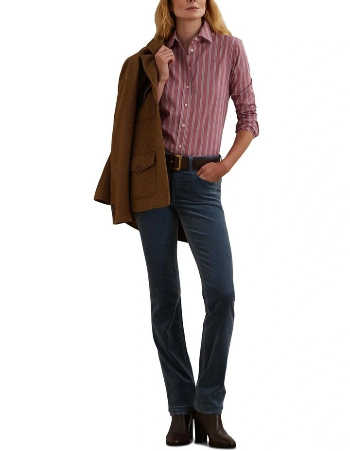 Classic Fit Striped Broadcloth Shirt in Pink image 3