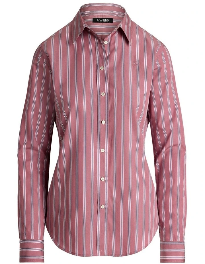 Classic Fit Striped Broadcloth Shirt in Pink image 4