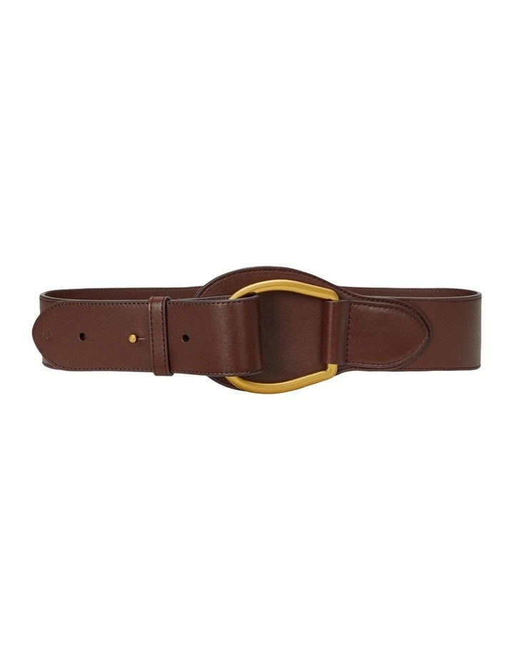 Lauren Ralph Lauren Leather Wide Embellished D-Ring Belt in  display picture 3
