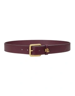 Logo-Keeper Leather Belt in Red