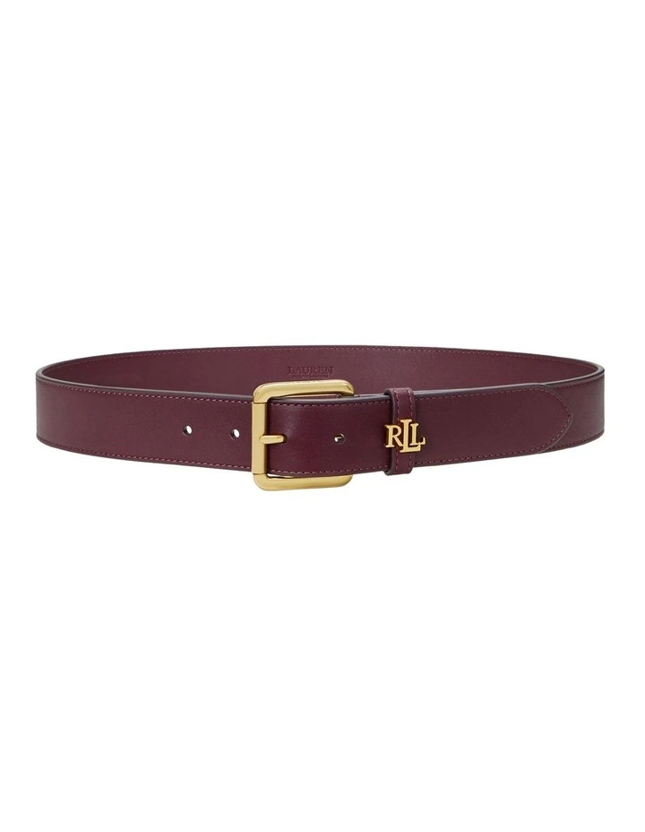 Logo-Keeper Leather Belt in Red image 1