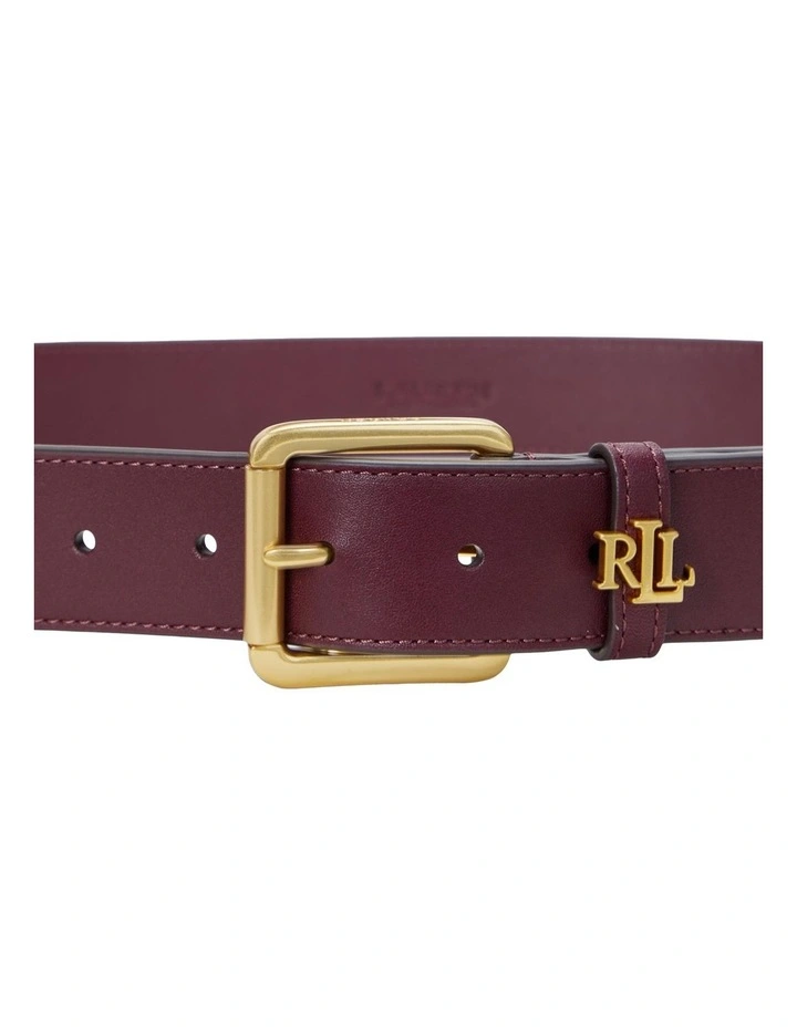 Logo-Keeper Leather Belt in Red image 2