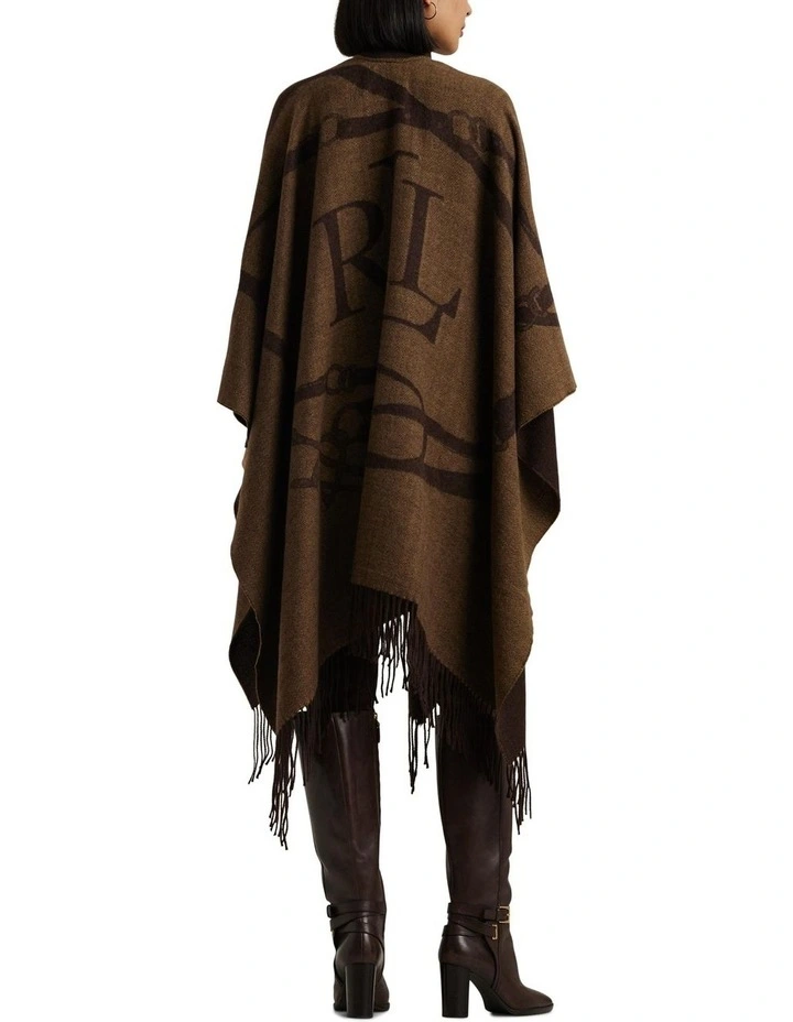Acrylic Blend Poncho in Brown image 2