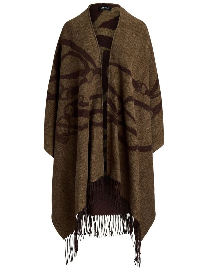 Acrylic Blend Poncho in Brown image 4