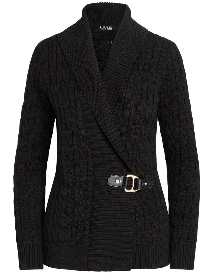 Lauren Ralph Lauren Buckled Cotton Sweater in Black MYER