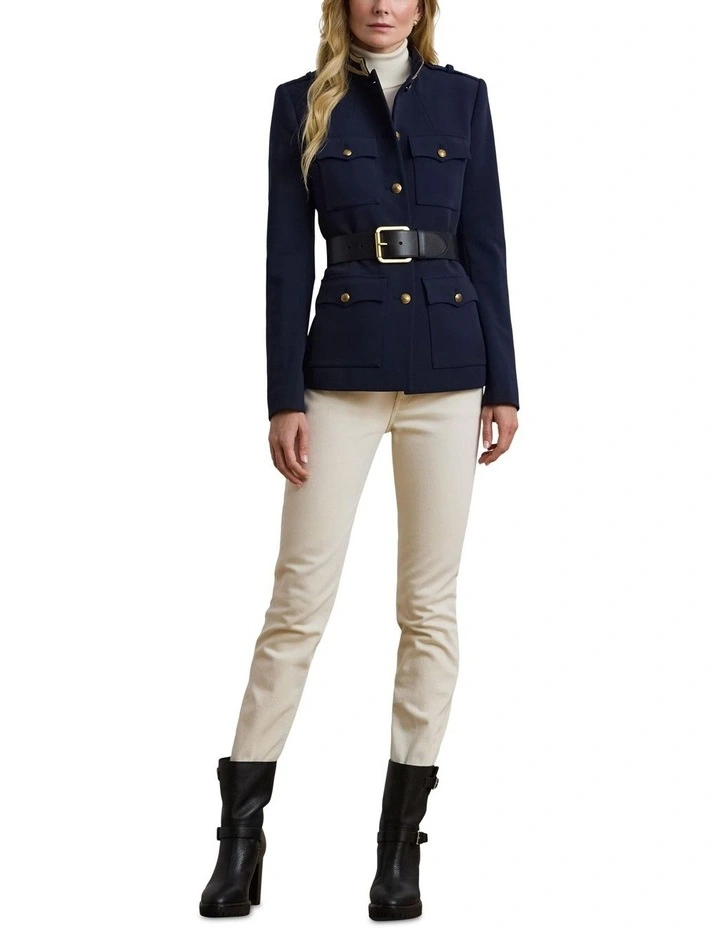 High-Rise Straight Ankle Jeans in Beige image 3