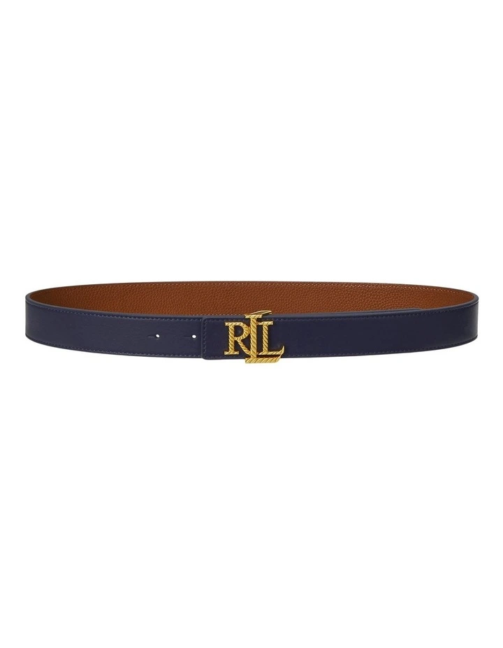 Logo Reversible Pebbled Leather Belt image 1