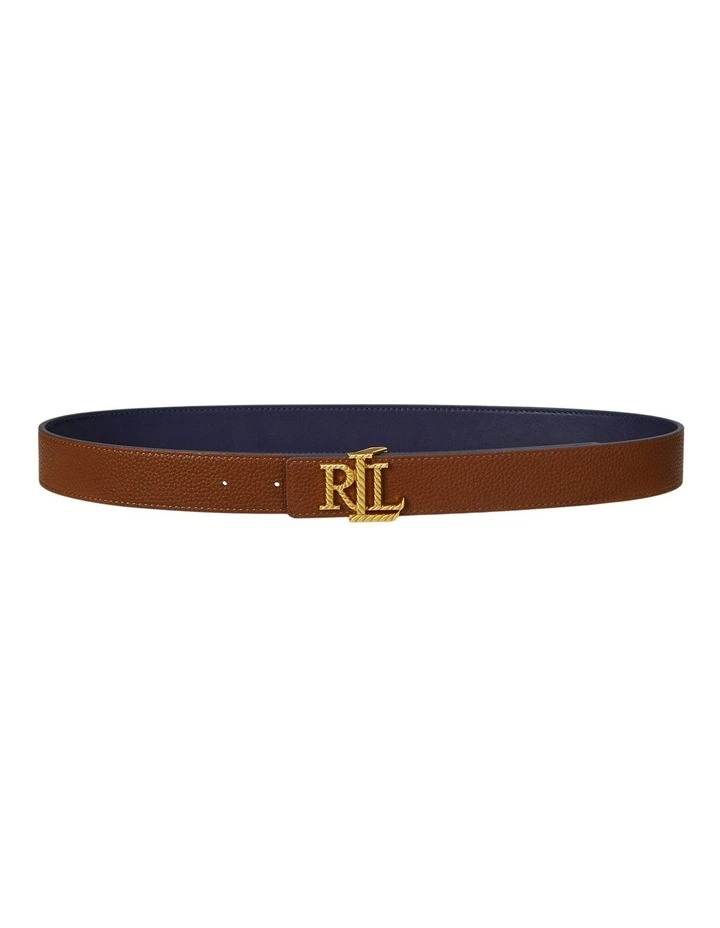 Logo Reversible Pebbled Leather Belt image 2