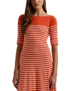 Striped Cotton Midi Dress