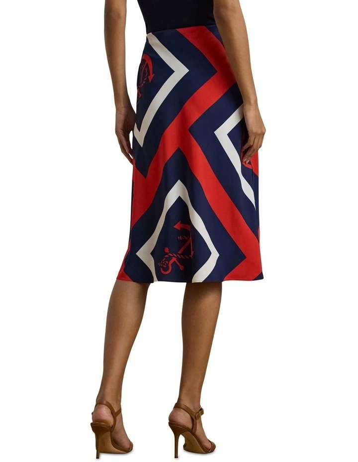 Anchor-Print Crepe Midi Skirt image 2