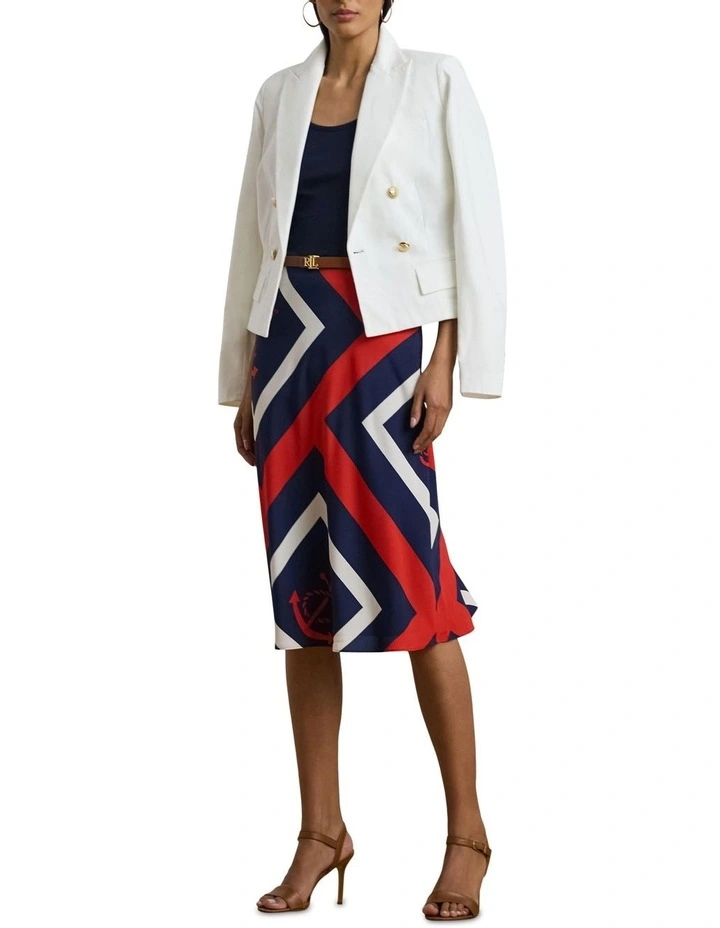 Anchor-Print Crepe Midi Skirt image 3