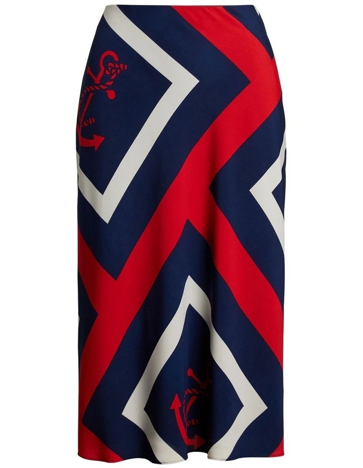Anchor-Print Crepe Midi Skirt image 4