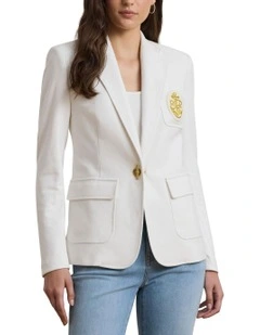 Bullion Stretch Cotton Pique Blazer