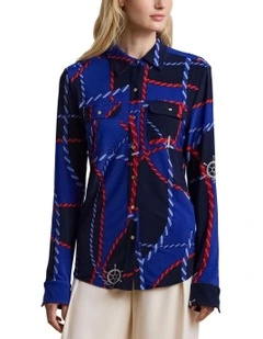 Slim Fit Rope-Print Jersey Shirt