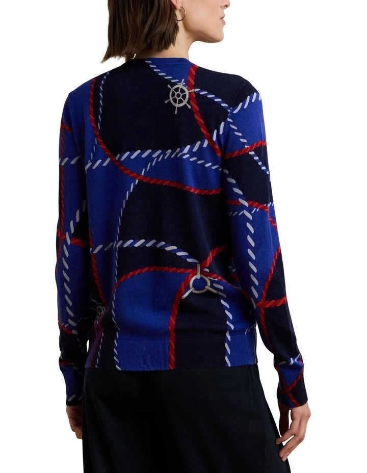 Rope-Print Cotton-Blend Sweater image 2