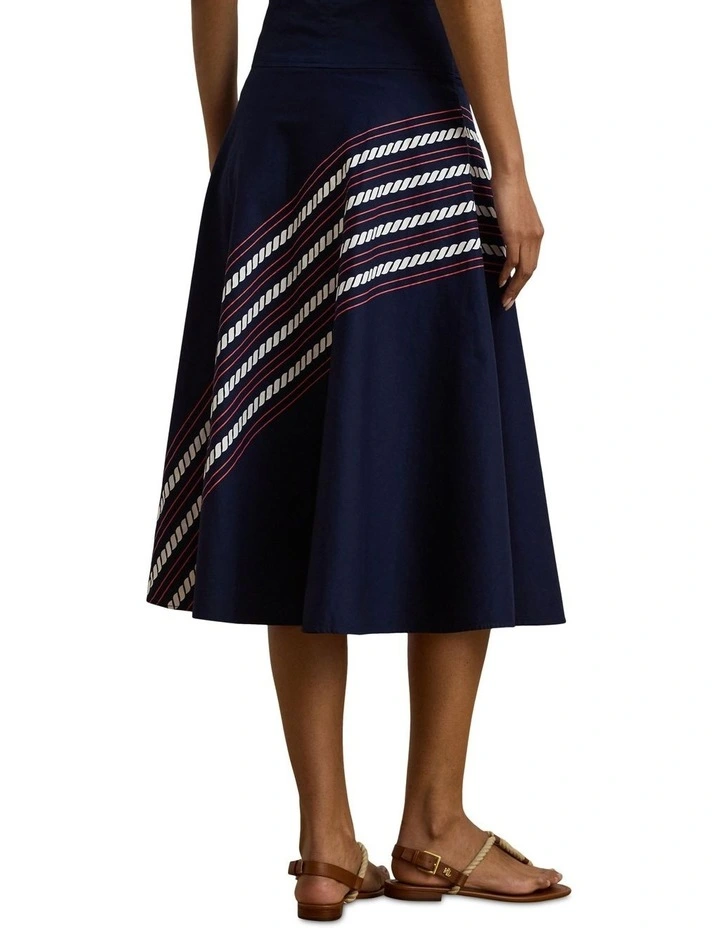 Rope-Print Twill Lace-Up Midi Skirt image 2