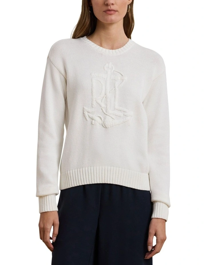 Anchor-Logo Combed Cotton Sweater image 1