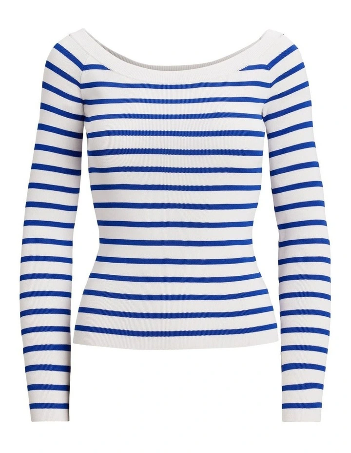 Striped Ballet-Neck Sweater image 4