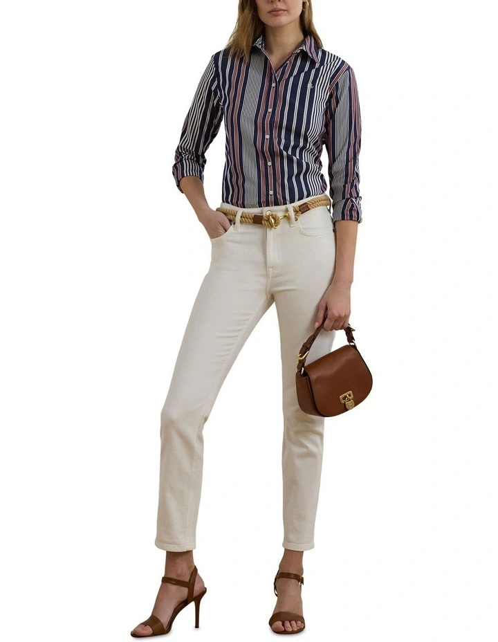 Classic Fit Striped Broadcloth Shirt image 3