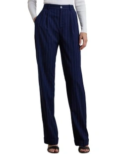Pinstripe Wool-Blend Twill Pant