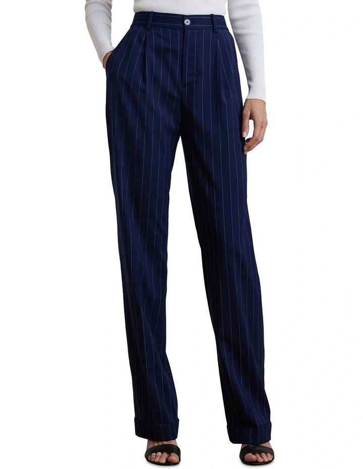 Pinstripe Wool-Blend Twill Pant image 1