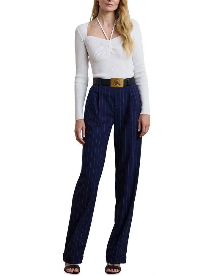 Pinstripe Wool-Blend Twill Pant image 3