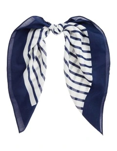 Anchor-Logo Striped Square Scarf