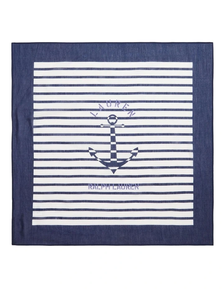 Anchor-Logo Striped Square Scarf image 2