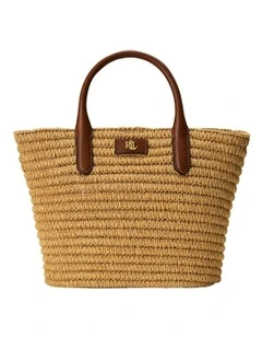 Woven Straw Medium Brie Tote Bag