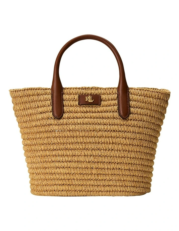 Woven Straw Medium Brie Tote Bag image 1