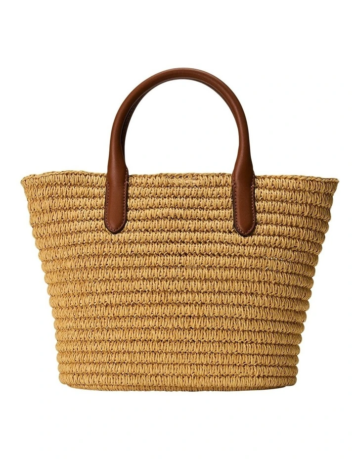 Woven Straw Medium Brie Tote Bag image 2