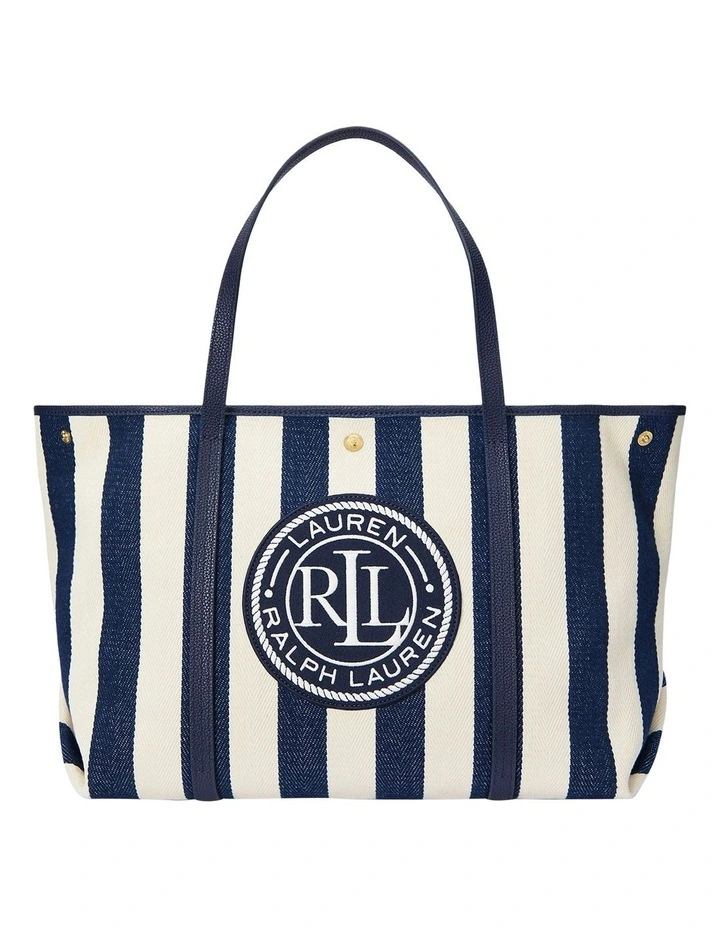 Striped Herringbone Large Emerie Tote image 1
