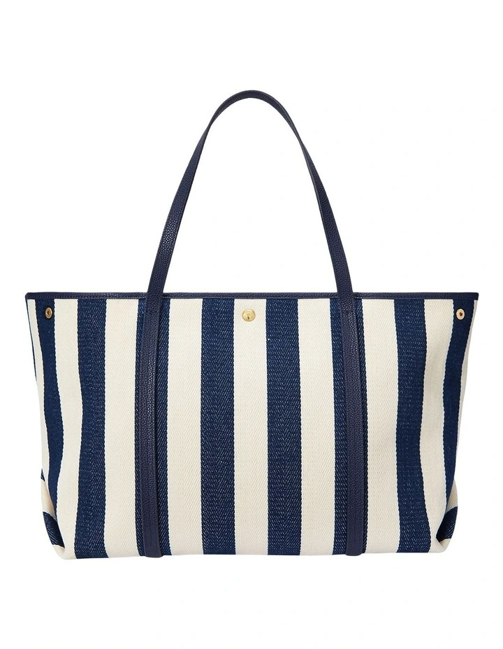 Striped Herringbone Large Emerie Tote image 2