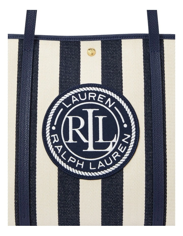 Striped Herringbone Large Emerie Tote image 4