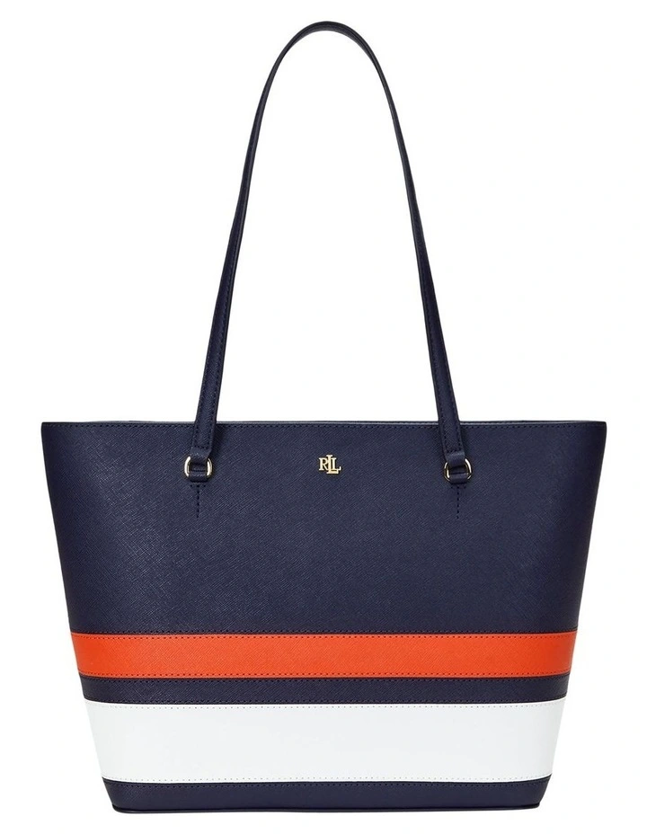 Striped Leather Medium Karly Tote Bag image 1