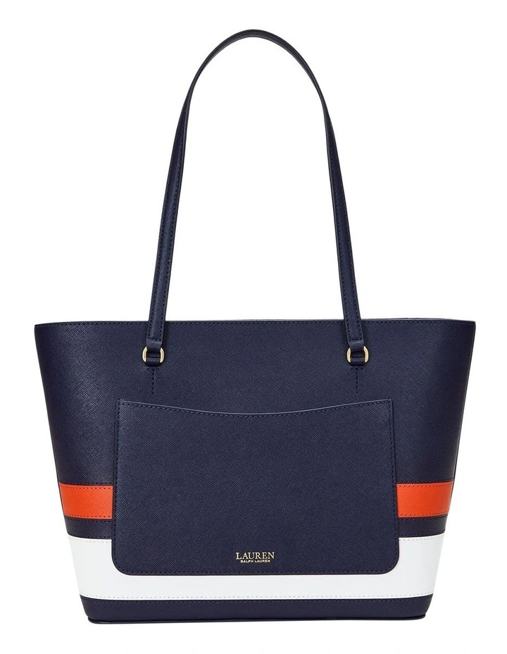 Striped Leather Medium Karly Tote Bag image 2