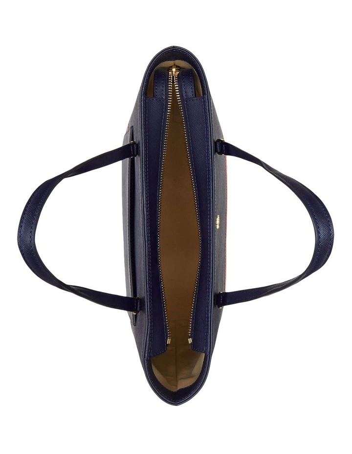 Striped Leather Medium Karly Tote Bag image 3
