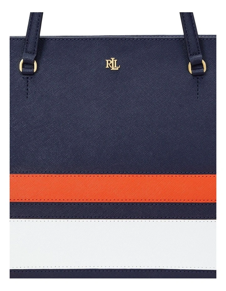 Striped Leather Medium Karly Tote Bag image 4