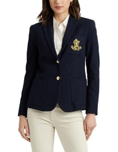 Patch Jacquard Blazer in Navy