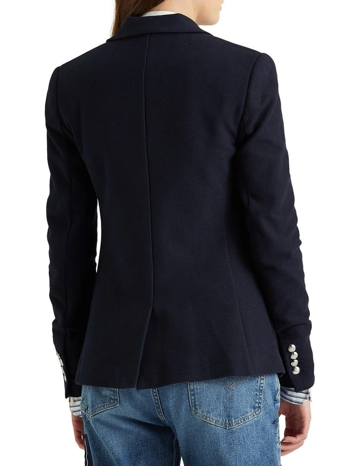 Patch Jacquard Blazer in Navy image 2