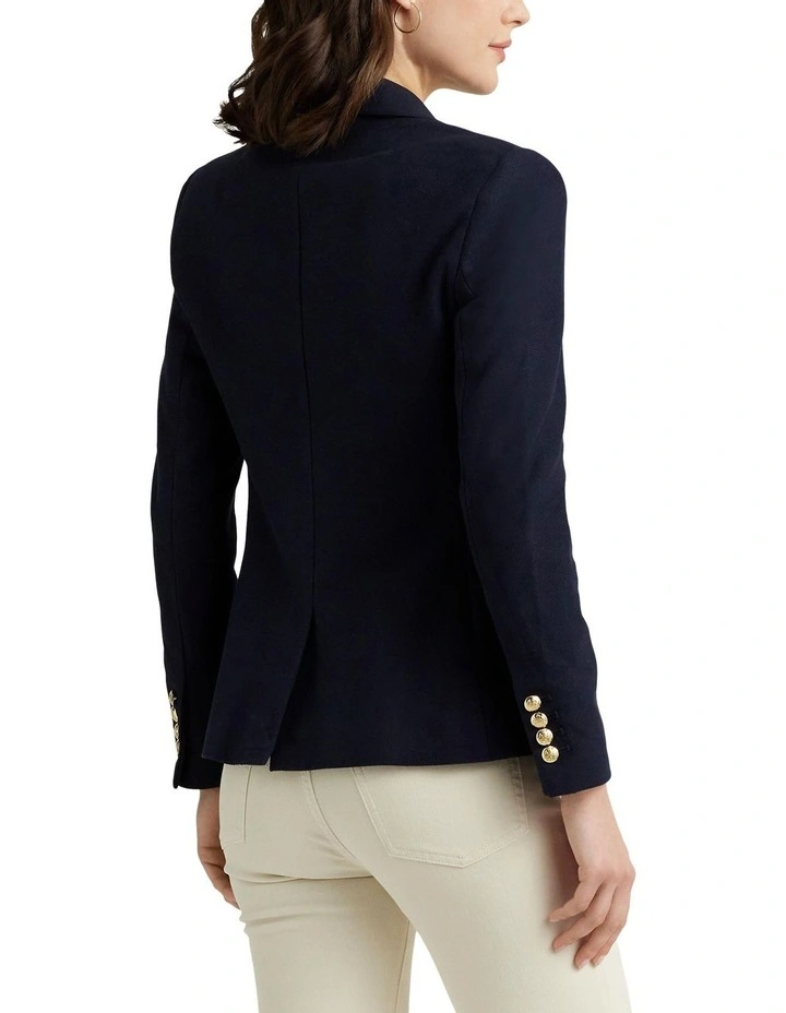 Patch Jacquard Blazer in Navy image 2