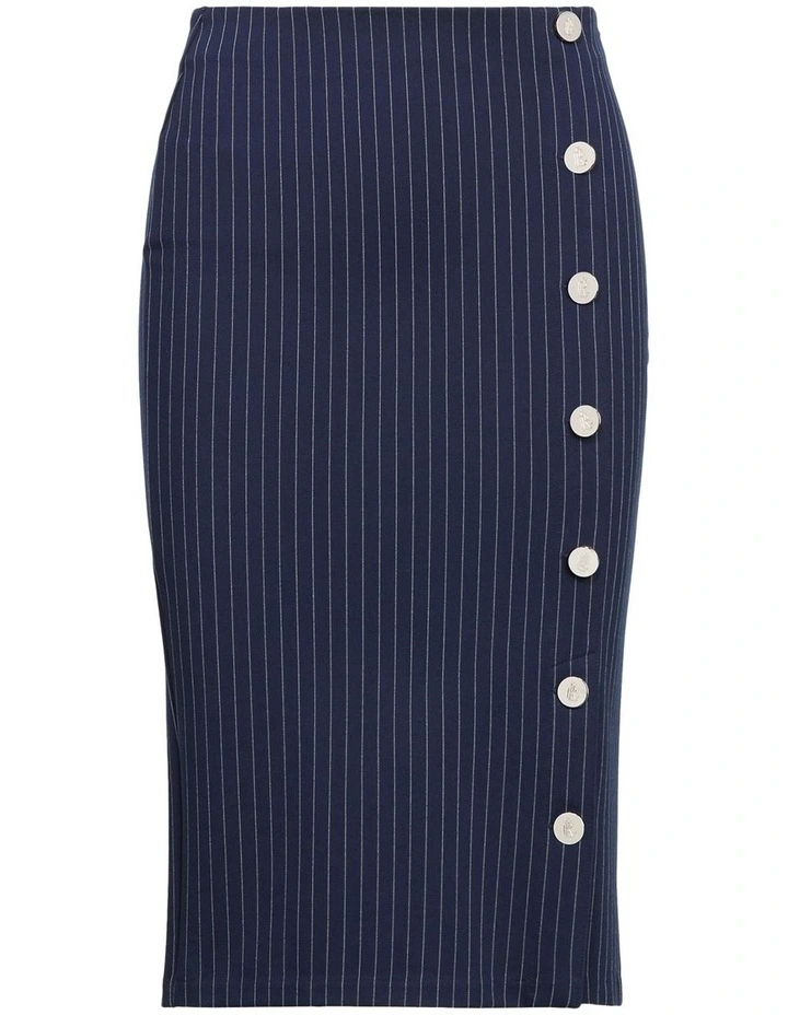 Pinstripe Knit Ponte Skirt image 4